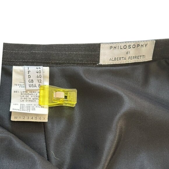 Philosophy di Alberta Ferretti Maxi Pin Stripe Wool Skirt, Size US8 - Picture 3 of 13